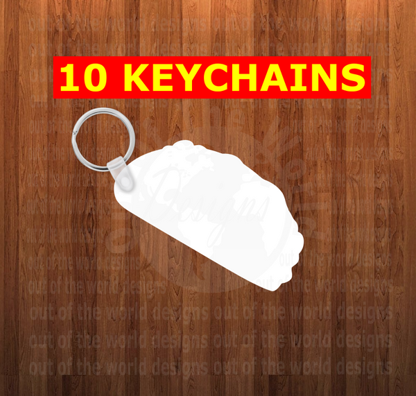 Taco Keychain - Single sided or double sided  -  Sublimation Blank