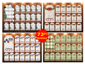 (Instant Print) Digital Download - 72pc tag designs - made for our sublimation blanks