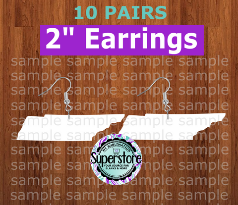 Tennessee - earrings size 2 inch - BULK PURCHASE 10pair