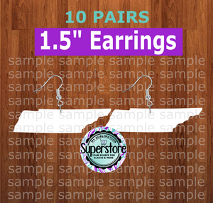 Tennessee - earrings size 1.5 inch - BULK PURCHASE 10pair