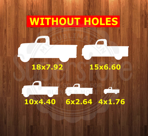 Truck withOUT holes - 5 sizes to choose from - Sublimation Blank - 1 sided or 2 sided options