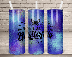 (Instant Print) Digital Download - Butterfly 20oz skinny tapered tumbler , made for our tumblers