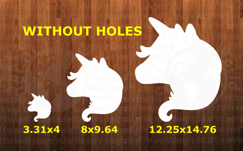 WITHOUT HOLES - Unicorn Head - Wall Hanger - 3 sizes to choose from -  Sublimation Blank  - 1 sided  or 2 sided options