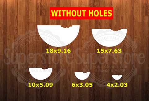 WithOUT HOLES - Watermelon shape - 5 different sizes - Sublimation Blanks