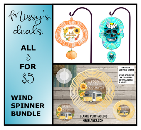 (Instant Print) Digital Download - 3pc Wind Spinner Bundle