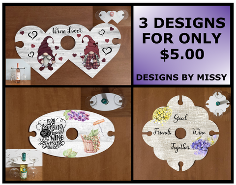 (Instant Print) Digital Download - Wine caddy 3pc bundle - made for our blanks