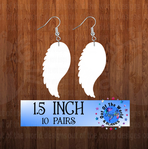 Single angel wing  earrings size 1.5 inch - BULK PURCHASE 10pair