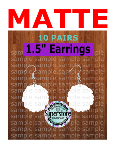 MATTE wood slice - earrings size 1.5 inch - BULK PURCHASE 10pair