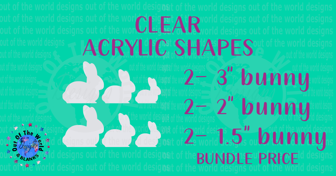 Acrylic Shapes - 6pc Bunny