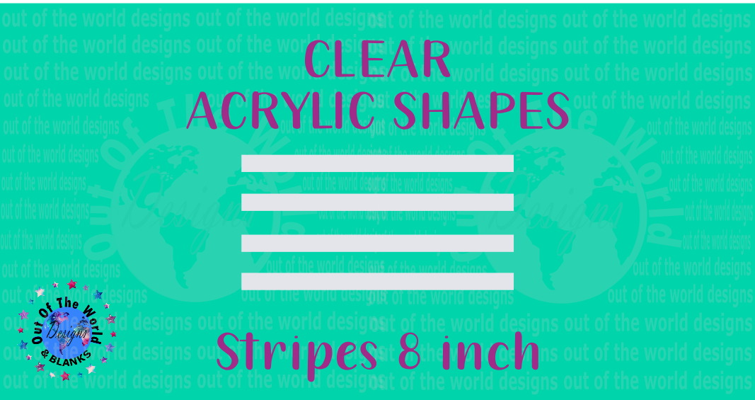 Acrylic Shapes - 4pc Stripes - 8 inches