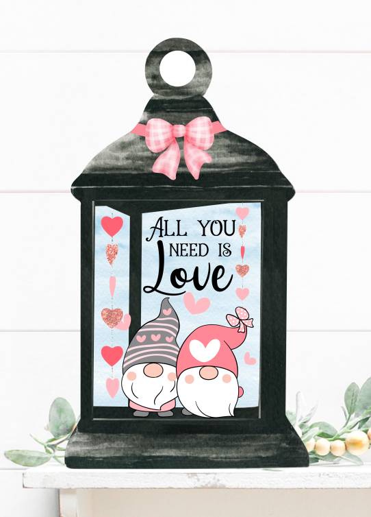 (Instant Print) Digital Download -All you need is love gnome lantern - made for our blanks