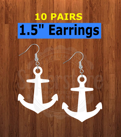 Anchor earrings size 1.5inch -  BULK PURCHASE 10pair