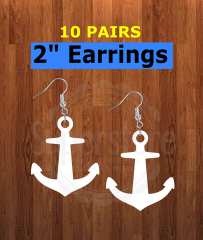 Anchor earrings size 2inch -  BULK PURCHASE 10pair