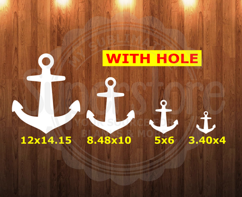Anchor - 4 sizes to choose from -  Sublimation Blank  - 1 sided  or 2 sided options