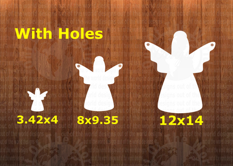 Angel with holes - Wall Hanger - 3 sizes to choose from -  Sublimation Blank  - 1 sided  or 2 sided options