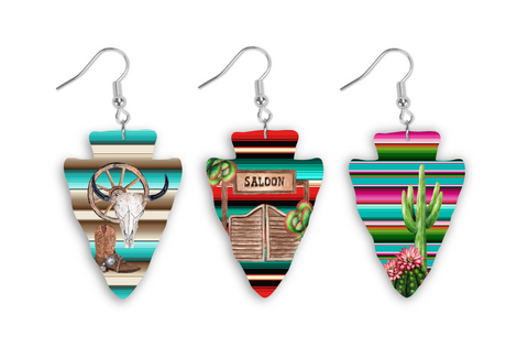 (Instant Print) Digital Download - 3pc earring bundle - Arrowhead design bundle - made for our blanks