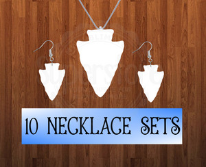 Arrowhead necklace sets- you get 10 sets - BULK PURCHASE 10pair earrings and 10pc necklace