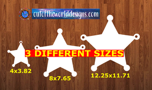 With HOLES - Star badge - Wall Hanger - 3 sizes to choose from -  Sublimation Blank  - 1 sided  or 2 sided options