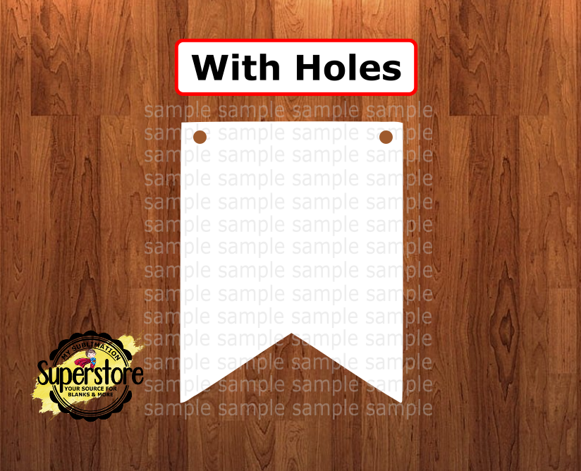 With holes - Pendant banner  shape - 6 different sizes - Sublimation Blanks