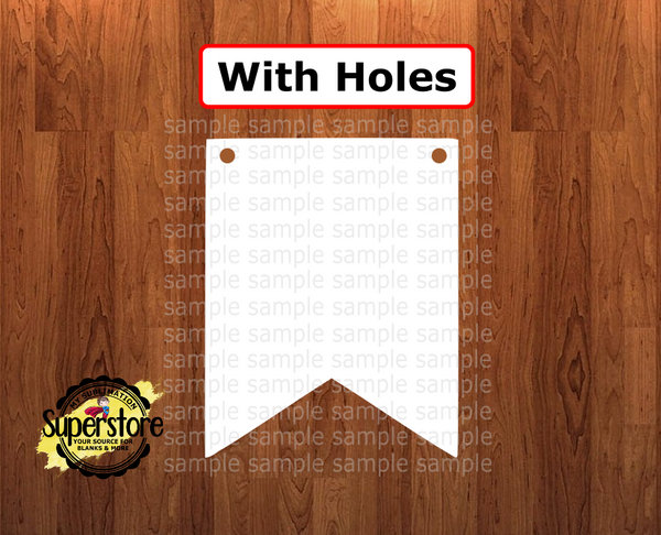 With holes - Pendant banner  shape - 6 different sizes - Sublimation Blanks