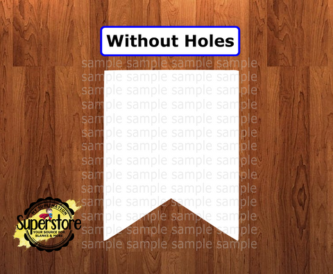 WithOUT holes - Pendant banner  shape - 6 different sizes - Sublimation Blanks
