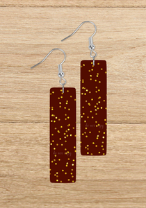 (Instant Print) Digital Download -  Gold speckle bar rectangle earrings -  design made for our blanks