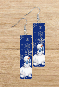 (Instant Print) Digital Download -  Snowman bar rectangle earrings -  design made for our blanks