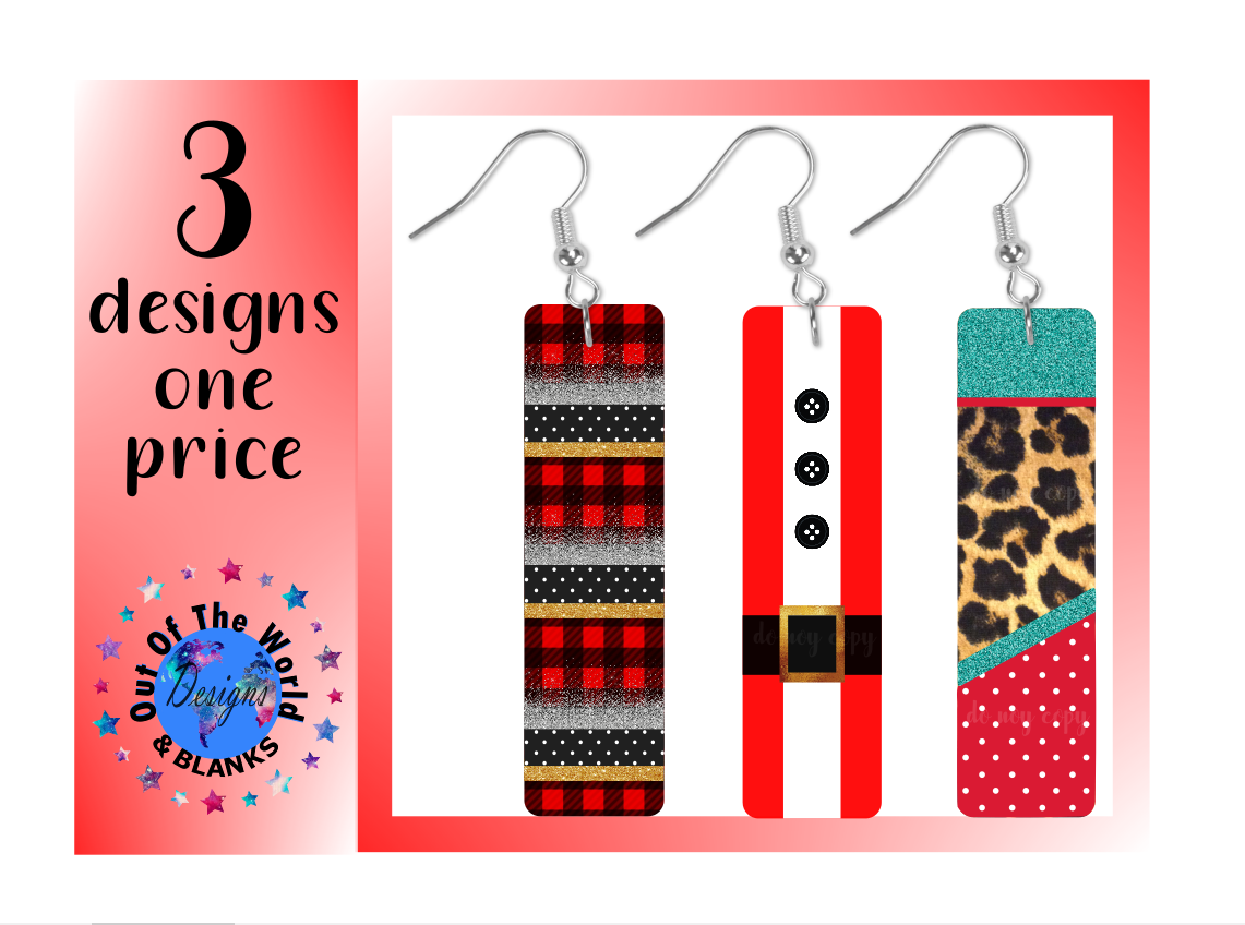 (Instant Print) Digital Download - Bar earring 3pc bundle -  design made for our earring blanks