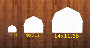 Barn - withOUT holes - Wall Hanger - 3 sizes to choose from -  Sublimation Blank  - 1 sided  or 2 sided options