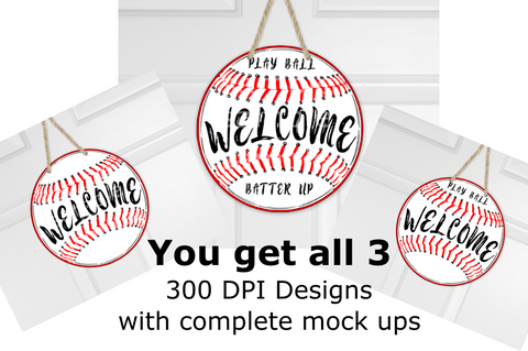 (Instant Print) Digital Download - Welcome Baseball Designs 3pc Bundle With Mock ups