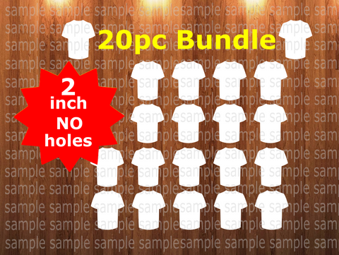 20pc bundle - 2 inch Baseball shirt (great for badge reels & hairbow centers)