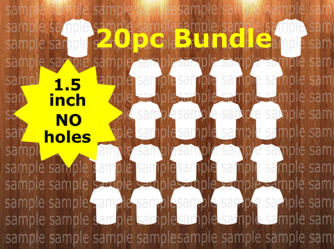 20pc bundle - 1.5 inch Baseball shirt (great for badge reels & hairbow centers)