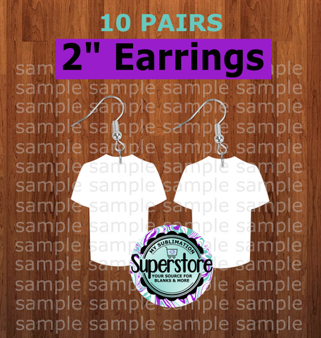Baseball shirt - earrings size 2 inch - BULK PURCHASE 10pair