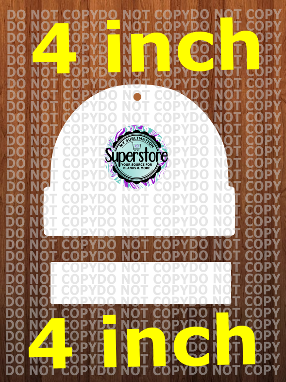 4 inch beanie with name plate - WITH hole