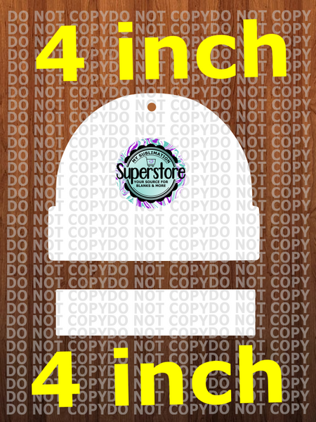 4 inch beanie with name plate - WITH hole
