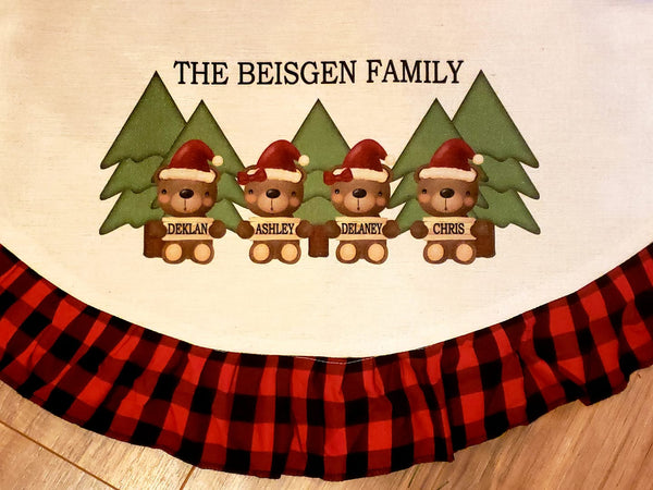 (Instant Print) Digital Download - 4pc Christmas bear design - made for our sublimation tree skirts