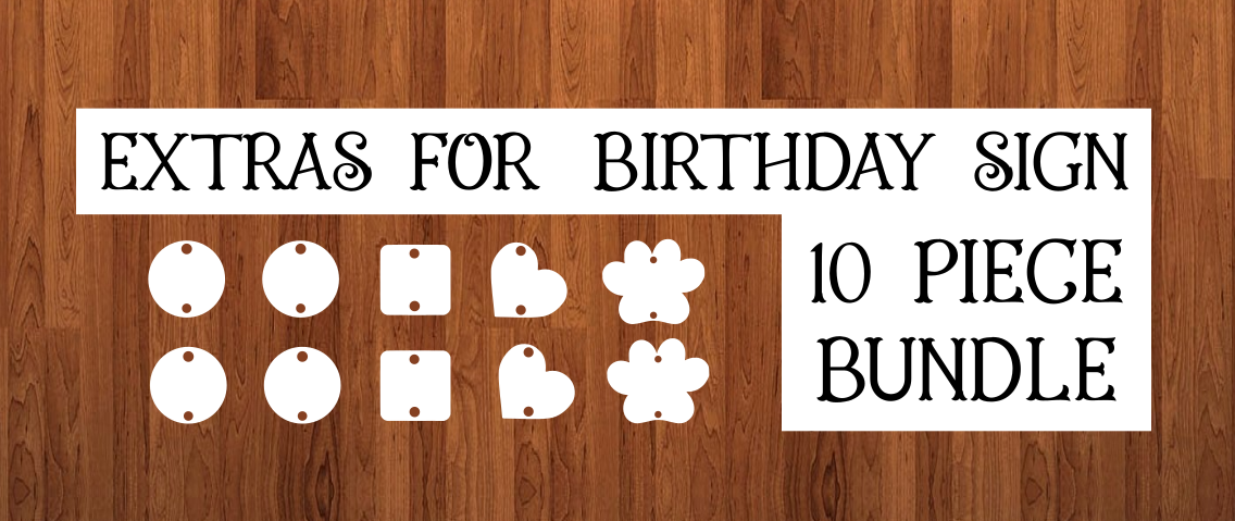 Combo Birthday calendar extras - 10 piece bundle