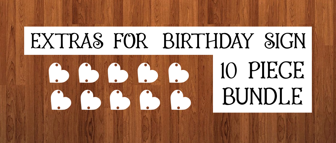 Heart Birthday calendar extras - 10 piece bundle