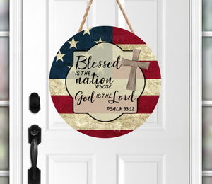 (Instant Print) Digital Download -  Blessed is the nation whose God is the Lord round - made for our blanks