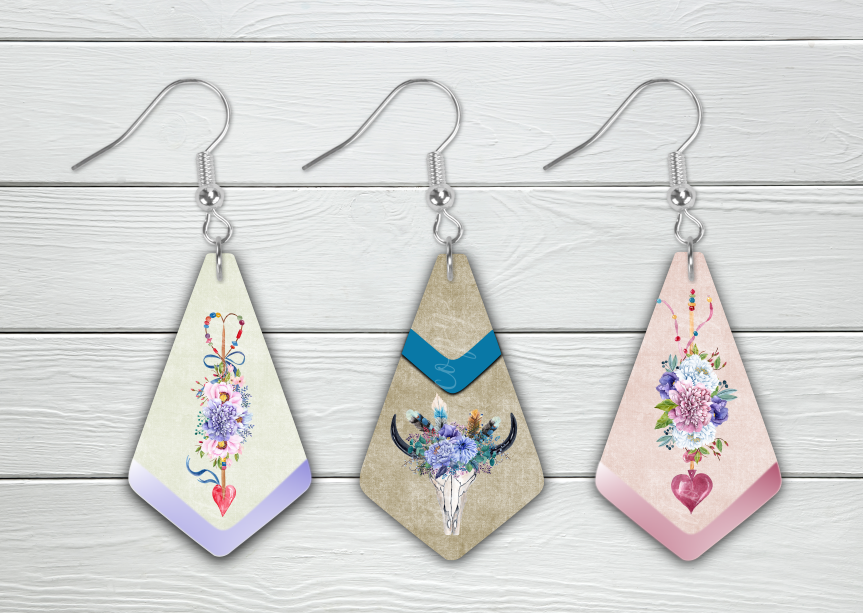 Digital Download  - Geometric boho earring 3pc design bundle - made for our blanks