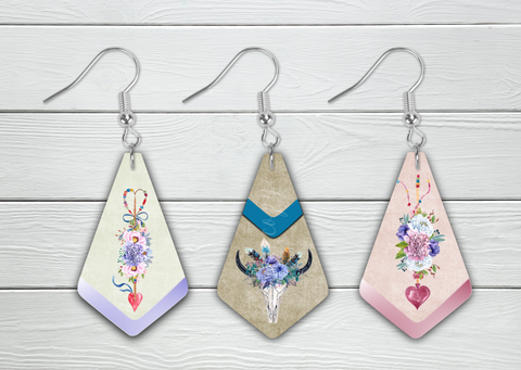 Digital Download  - Geometric boho earring 3pc design bundle - made for our blanks