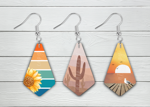 Digital Download  - Geometric boho earring 3pc design bundle - made for our blanks