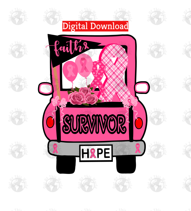Breast Cancer Survivor Truck (Instant Print) Digital Download