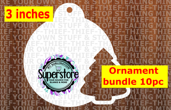 Bulb with tree cutout - with hole - Ornament Bundle Price