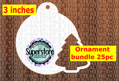 Bulb with tree cutout - with hole - Ornament Bundle Price