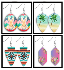 (Instant Print) Digital Download - 4pc earring bundle - Arrowhead - Egg - Tear drop - Hexagon  - made for our blanks