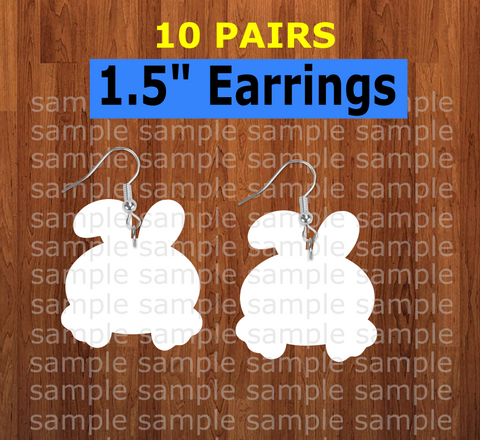 Bunny tail earrings size 1.5 inch - BULK PURCHASE 10pair