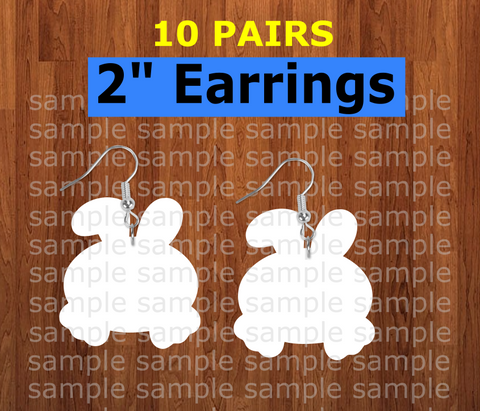 Bunny tail earrings size 2 inch - BULK PURCHASE 10pair