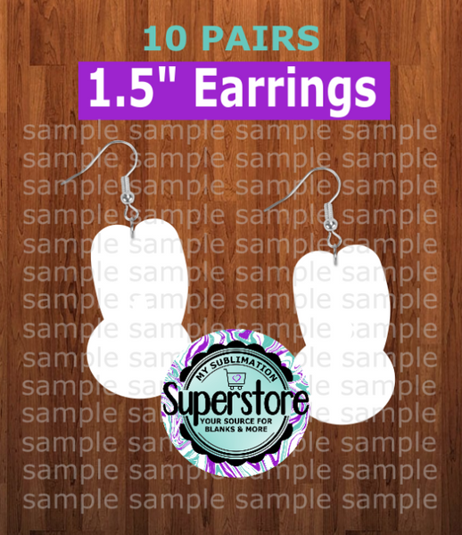 Bunny head earrings size 1.5 inch - BULK PURCHASE 10pair