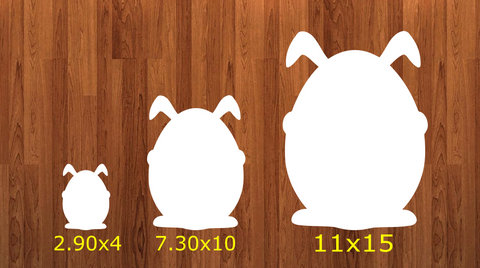Without HOLES - Bunny holding egg - 3 sizes to choose from -  Sublimation Blank  - 1 sided  or 2 sided options
